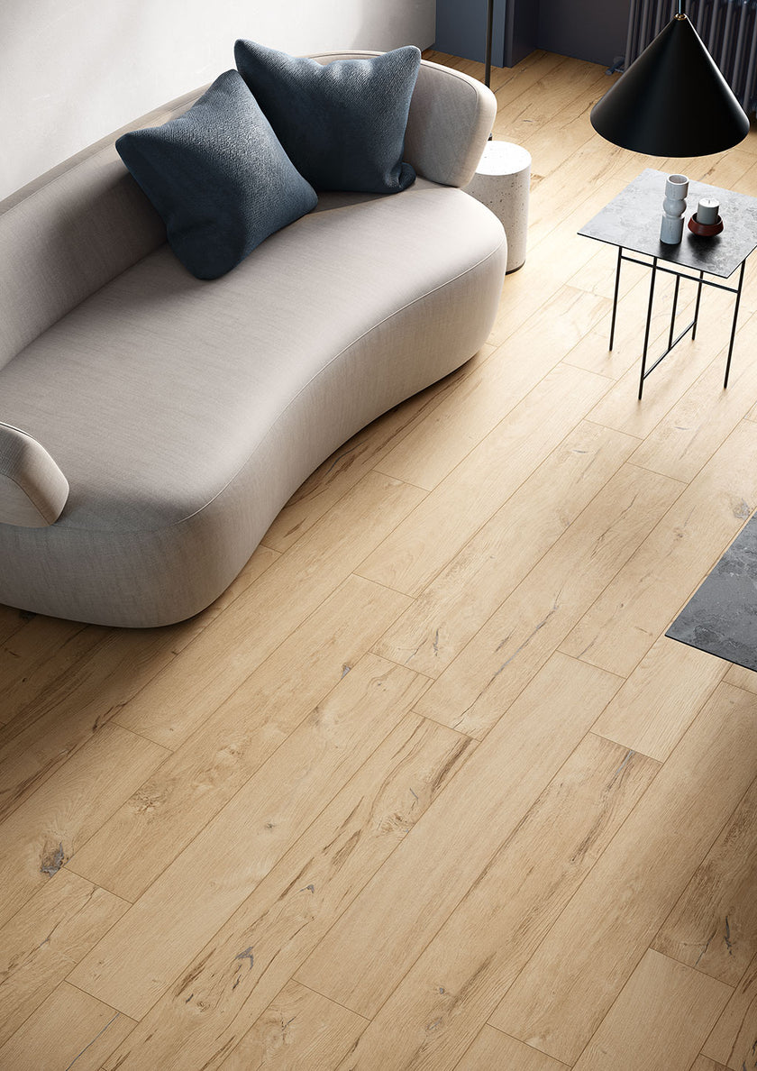 Fioranese Legnovivo Bianco en situation — carrelage effet bois