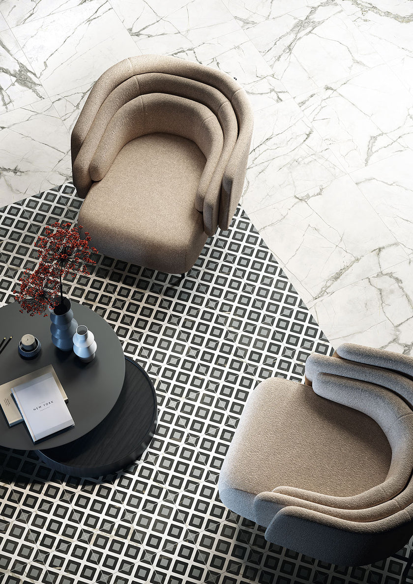 Fioranese Marmorea Intensa Bianco Luce en situation — carrelage effet marbre