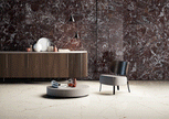 Fioranese Marmorea Intensa Venato Caramel en situation — carrelage effet marbre