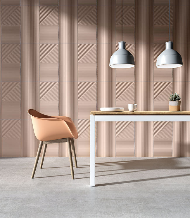 Fioranese Fio. Passepartout Millennial Pink en situation — carrelage décor mural