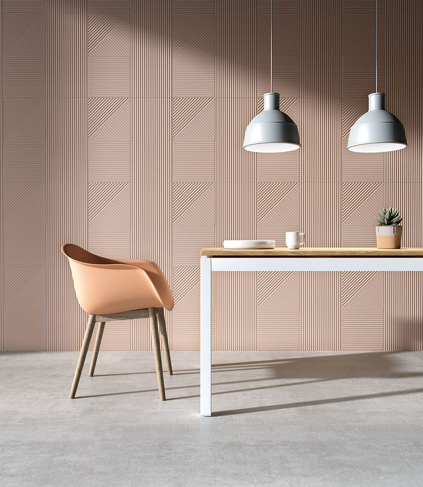 Fioranese Fio. Passepartout Millennial Pink en situation — carrelage décor mural