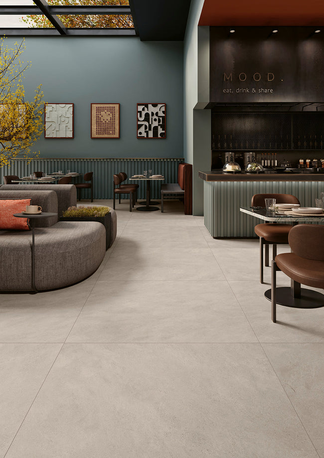 MARGRES CONCEPT 120x120 Light Grey Naturel Rectifié en ambiance