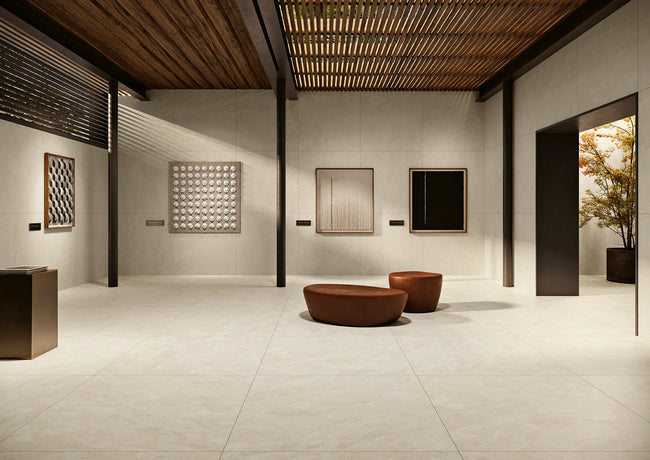 MARGRES CONCEPT 120x120 White Naturel Rectifié en ambiance