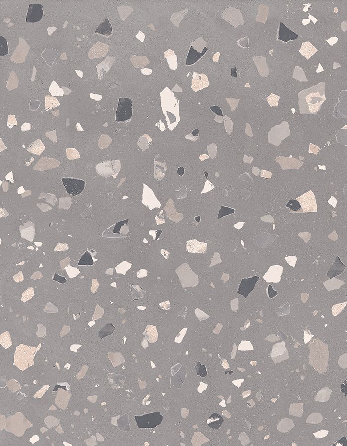 Carrelage Sant'Agostino Deconcrete Medium Grey, grès cérame effet terrazzo