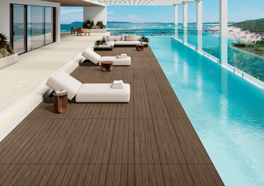 MARGRES DECK PLUS 40x120 20mm Light Brown en ambiance