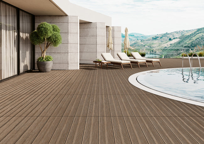 MARGRES DECK PLUS 20x120 Light Brown Antidérapant en ambiance