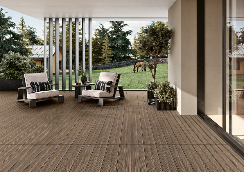 MARGRES DECK PLUS 20x120 Light Brown Antidérapant en ambiance