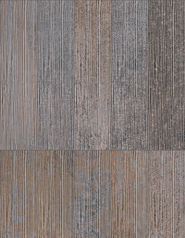 Carrelage Sant'Agostino Dripart Drip Lines Iron, grès cérame