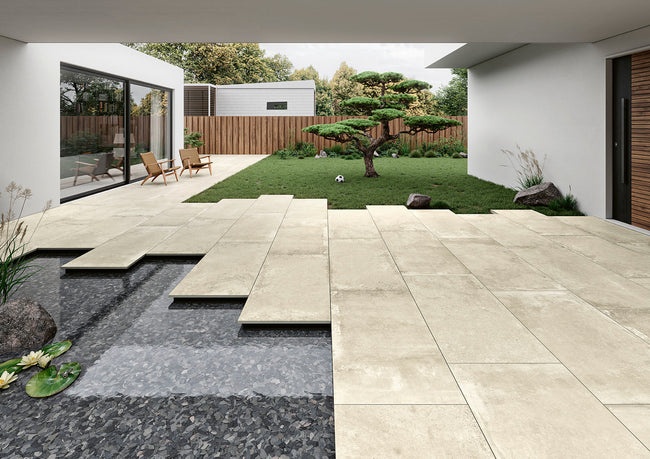 MARGRES EVOKE 60x120 20mm White Antidérapant en ambiance