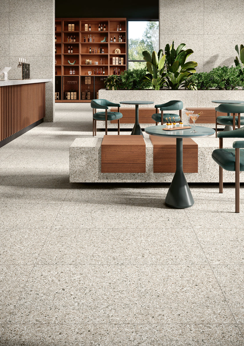 MARGRES FRAGMENT 60x120 Grey en ambiance, restaurant