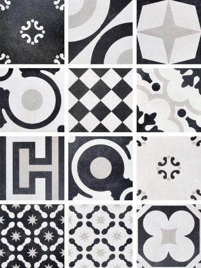 Fioranese Cementine Black & White Mix — carrelage carreau de ciment