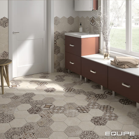 Carrelage Hexatile Cement 17,5 x 20 cm Cement Garden Sand