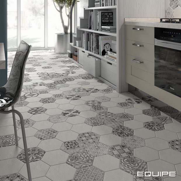 Carrelage Hexatile Cement 17,5 x 20 cm Cement Garden Grey