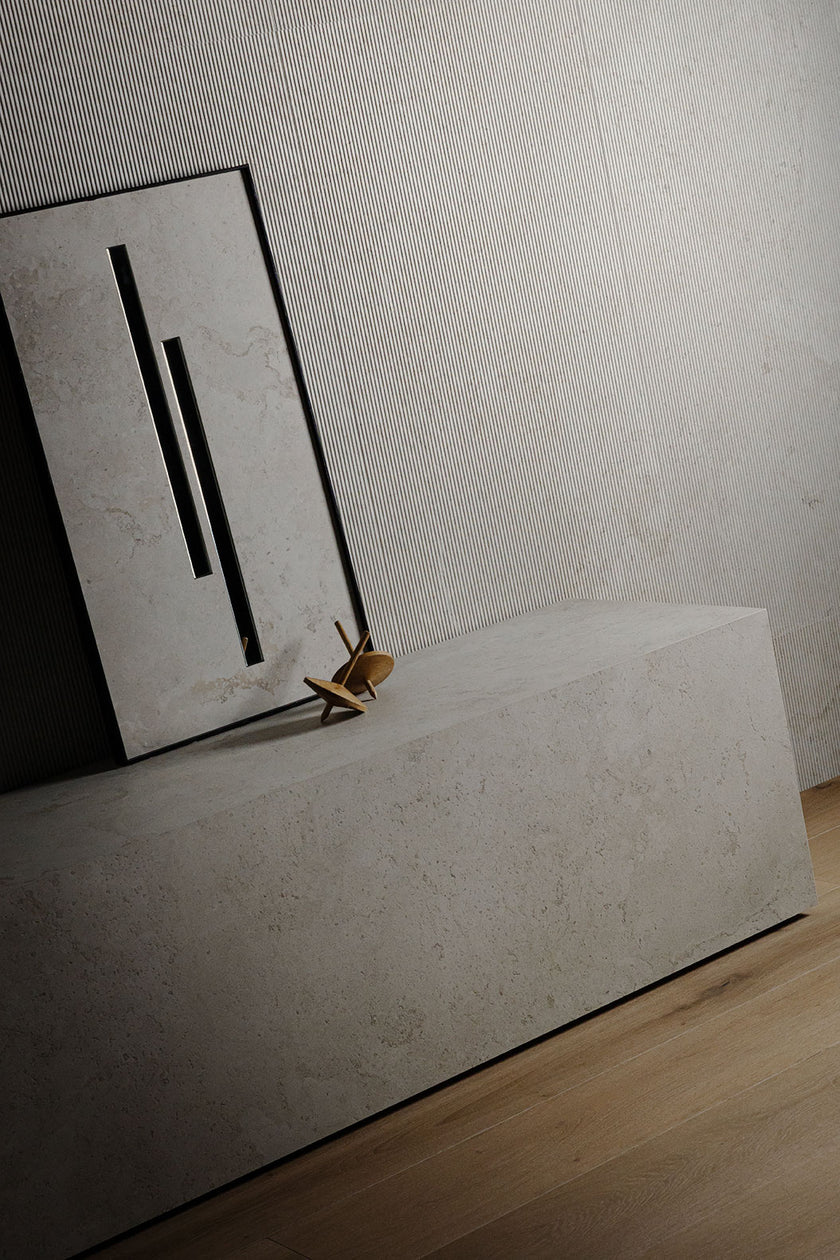 LIVING CERAMICS VERSO CROSS CUT LIGHT 120x120 SOFT TEXTURE