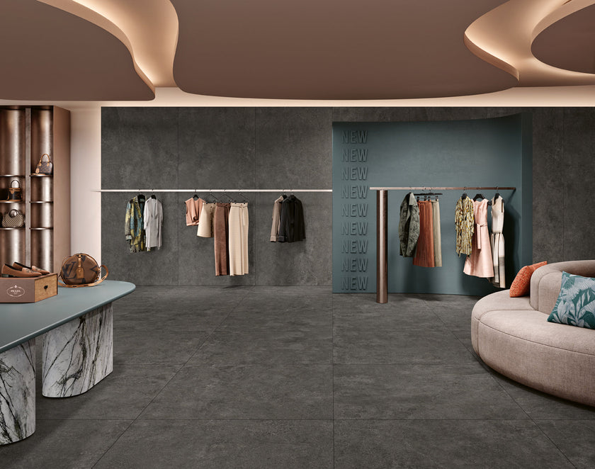 Carrelage Margres Linea Evolution Black 120x120 adouci en ambiance