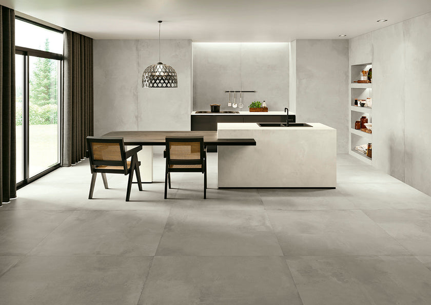 Carrelage Margres Linea Tool Light Grey et White 120x120 en ambiance