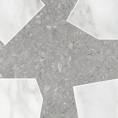 MAGICA Marmo Apuano Mos. 29x29 Cross Dark cm