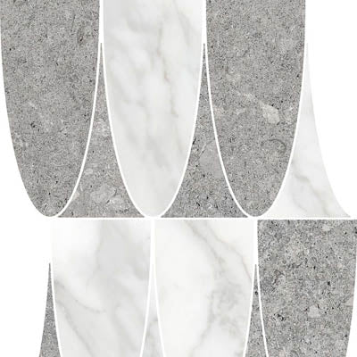 MAGICA Marmo Apuano Mos. 31,8x39 Ellipse cm
