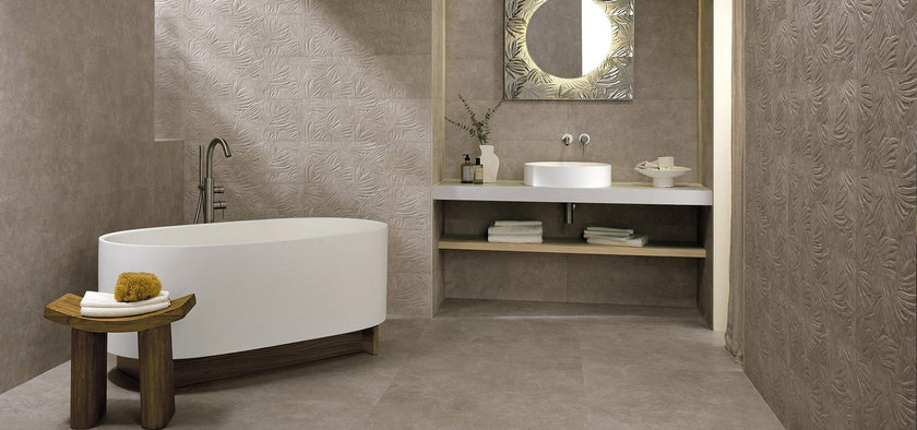 FAP CERAMICHE NOBU FOSSIL SILVER INSERTO GREY 25x75 MAT