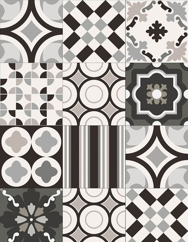 Carrelage Sant'Agostino Patchwork Black&white 01, grès cérame