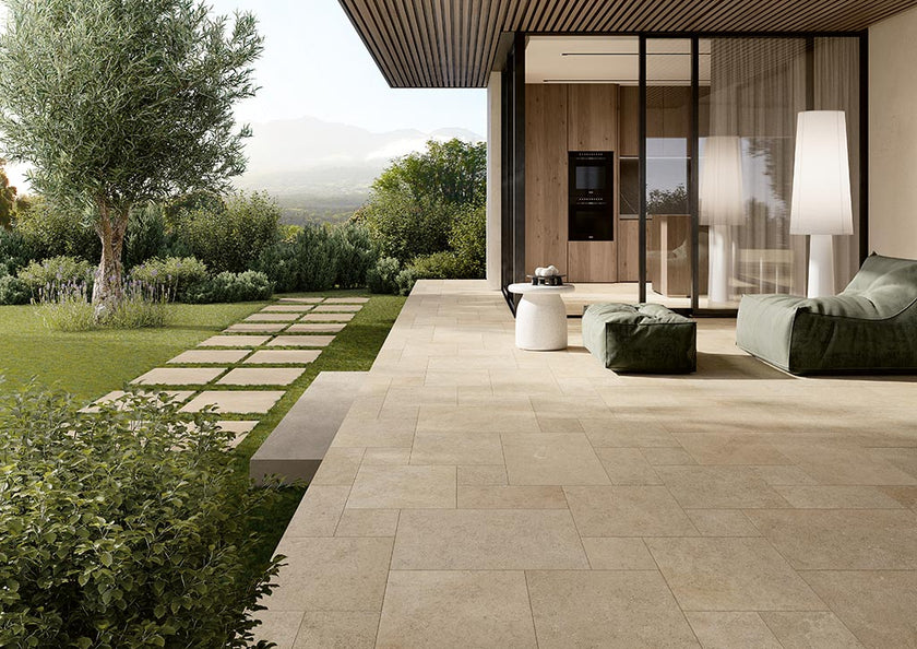 Fioranese Autentica Beige en situation — carrelage effet pierre