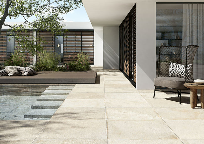 Fioranese Borgogna Borgogna Bianco en situation — carrelage effet pierre