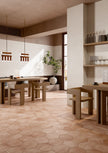 Fioranese Petite Rosa en situation — carrelage effet terre cuite