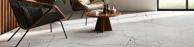 Fioranese Kintsugi en situation — carrelage effet béton