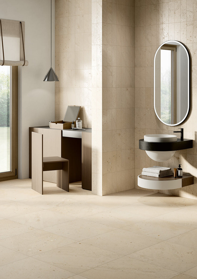 Fioranese I Ciottoli Beige en situation — carrelage effet pierre