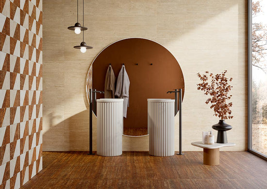 Fioranese Senzatempo Beige en situation — carrelage effet travertin