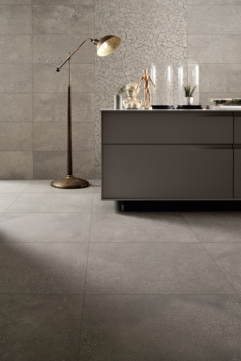 Fioranese I Cocci Cemento en situation — carrelage effet granito