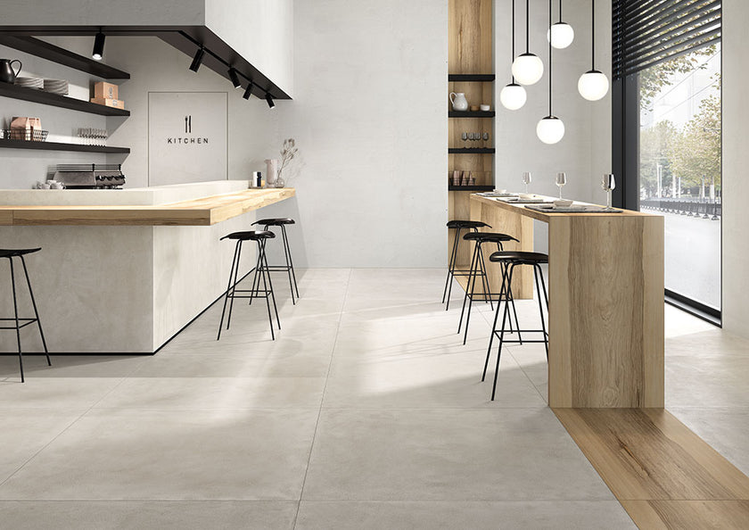 Carrelage effet ciment Fioranese Sfido Cemento 1 Bianco 120x120 cm