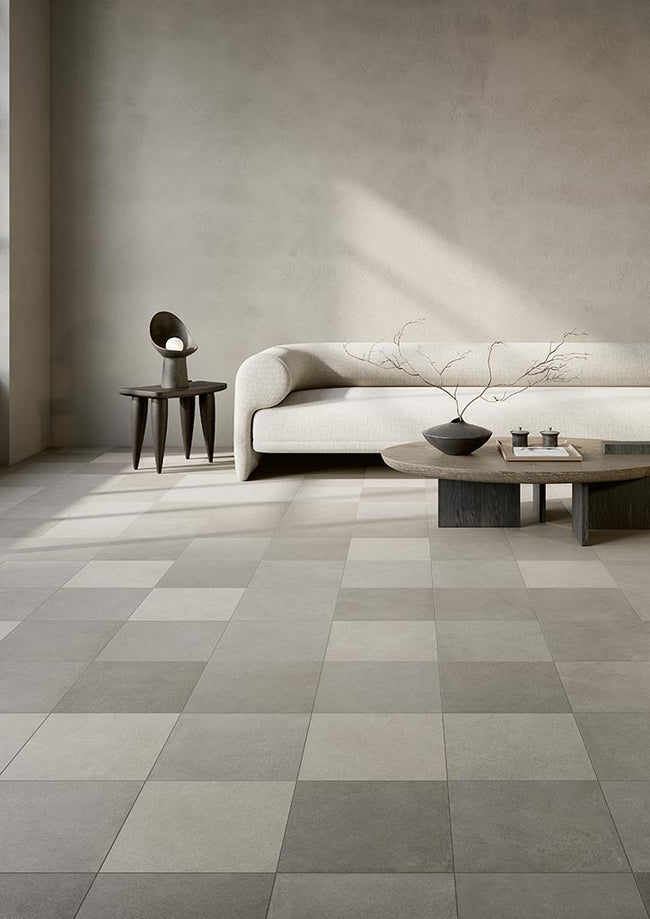 Fioranese Ōgi MIX Grigio en situation — carrelage effet béton