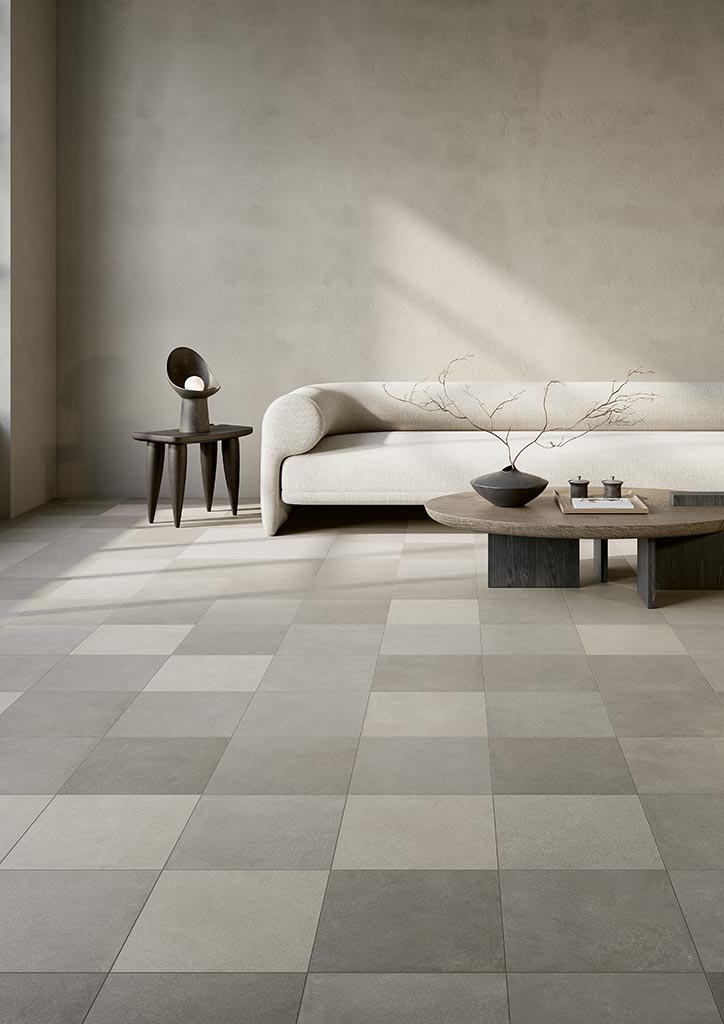 Fioranese Ōgi MIX Grigio en situation — carrelage effet béton