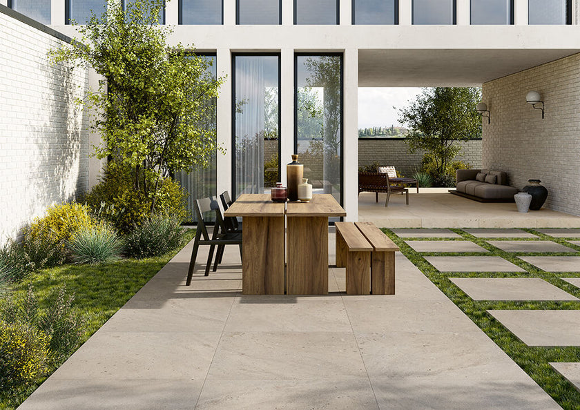 Fioranese I Ciottoli Beige en situation — carrelage effet pierre