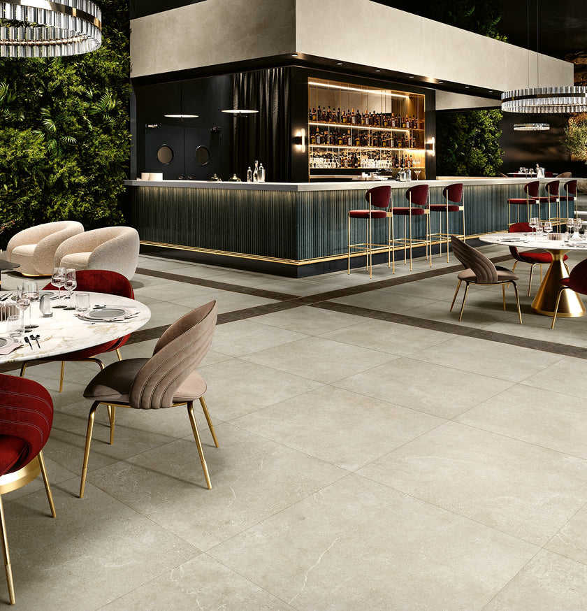 MARGRES PURE STONE 90x90 White Naturel Rectifié en ambiance