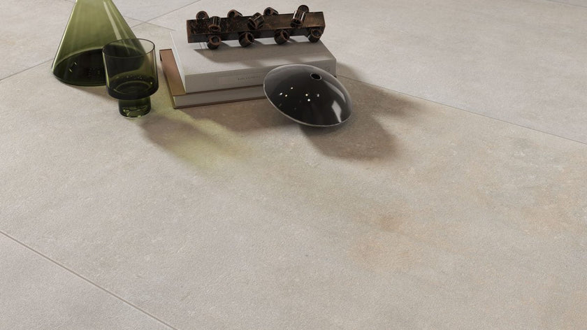 NOVOCERAM SÉRAC BORDURES CASTRUM OUTDOOR PLUS 20 mm — Craie en hall (détail)
