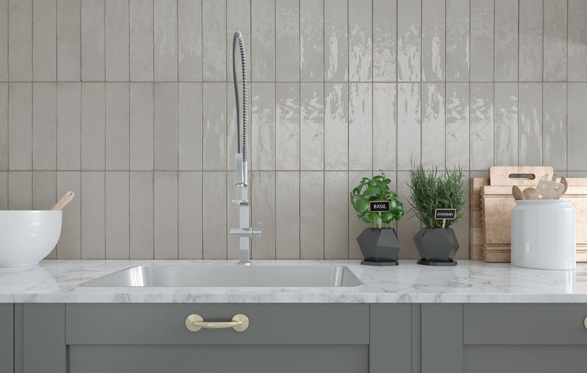 Carrelage effet zellige Kerion Terra Lucida Grigio 8x30 cm – vue 2