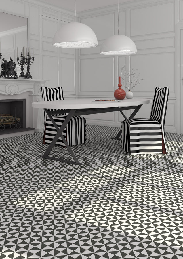 Carrelage effet carreaux de ciment Vives 1900 Terrades Grafito 20x20 cm