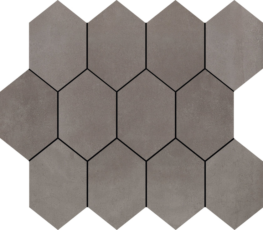 Mosaïque hexagonale Margres Tool Grey sur trame 24x26,6