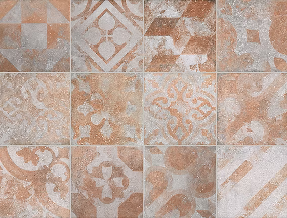 KERION TOSCANA PATCHWORK TERRACOTTA/GRIGIO R11 20X20 10 MM