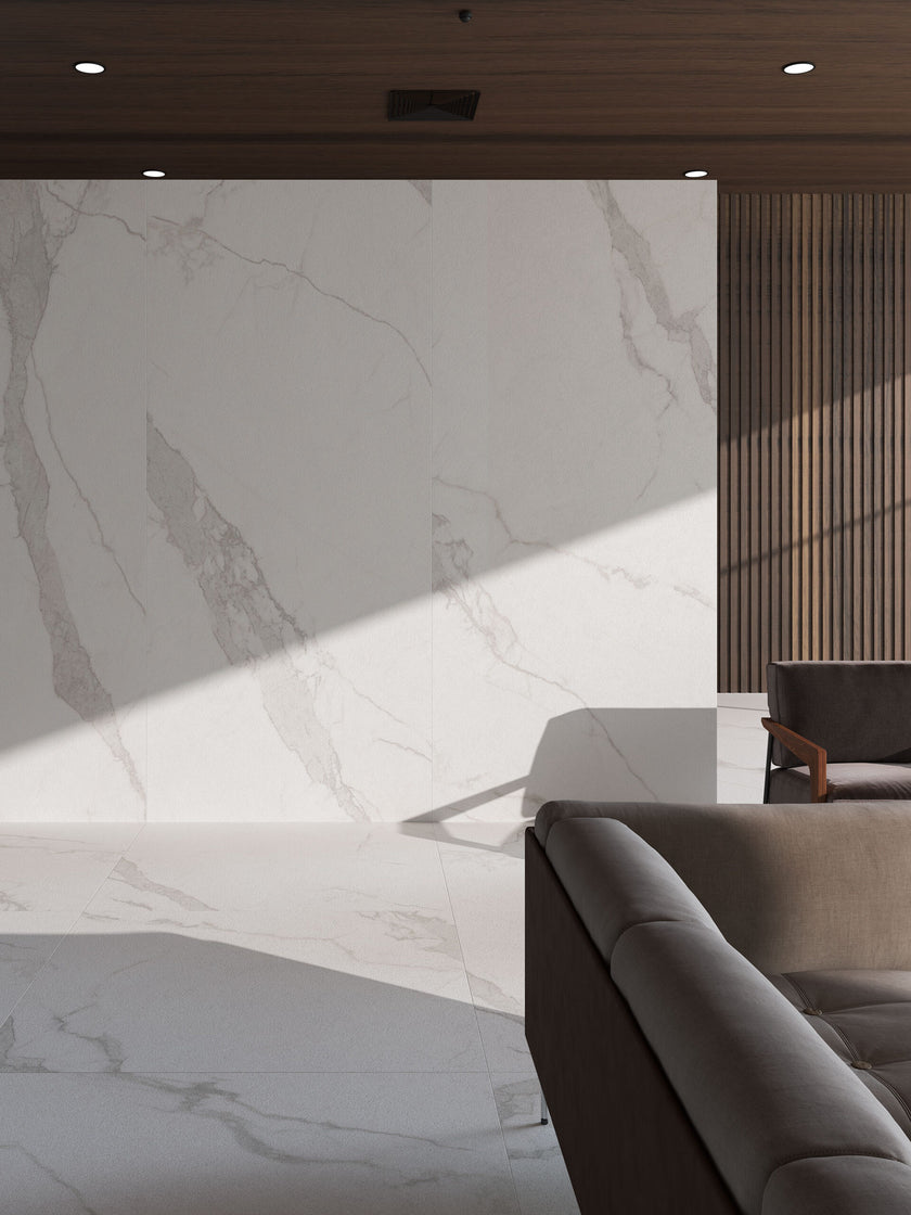 LIVING CERAMICS BLANC CALACATTA 120x120 SOFT TEXTURE