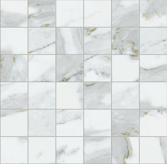 Carrelage Apavisa Calacatta-Gold Unique naturelle Mosaïque 5x5 sur trame 30x30