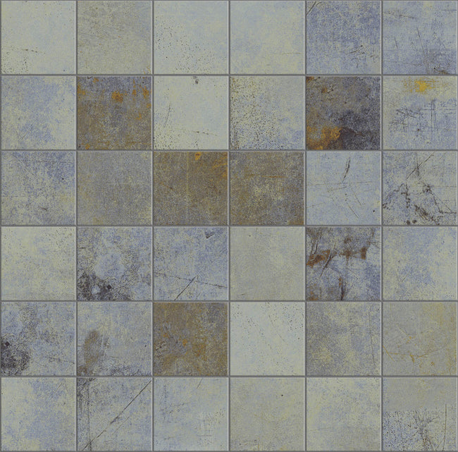 Carrelage Apavisa Lamiere Blue naturelle Mosaïque 5x5 sur trame 30x30