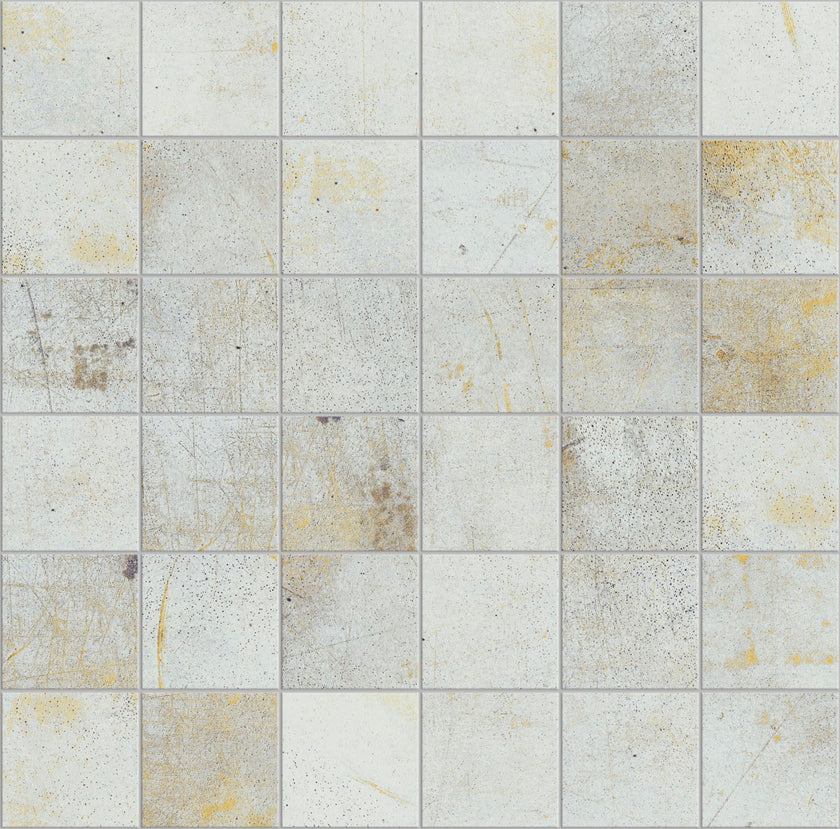 Carrelage Apavisa Lamiere White naturelle Mosaïque 5x5 sur trame 30x30