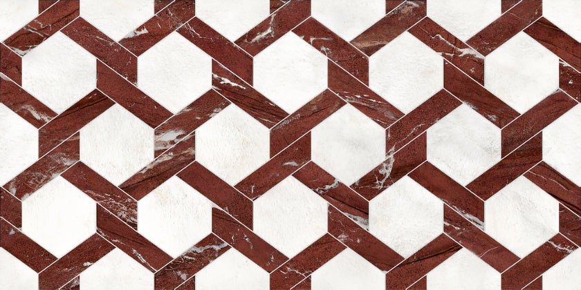Carrelage Apavisa Marble Cardinale Rosso décor 50x100