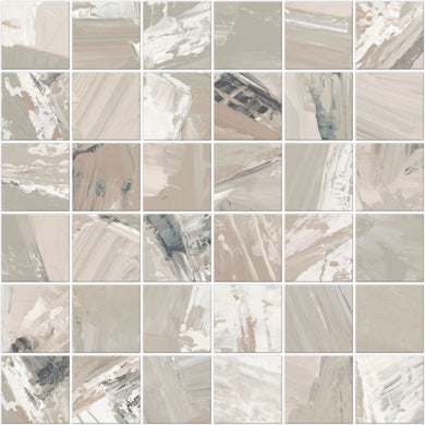 Carrelage Apavisa Oleo Beige naturelle Mosaïque 5x5 sur trame 30x30
