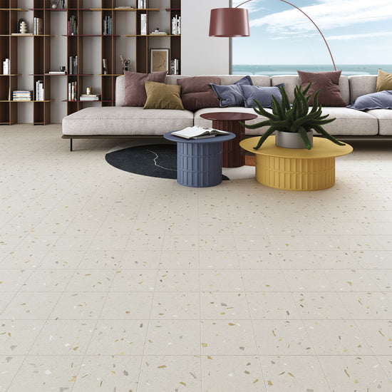 ARCANA Croccante en situation — carrelage effet terrazzo