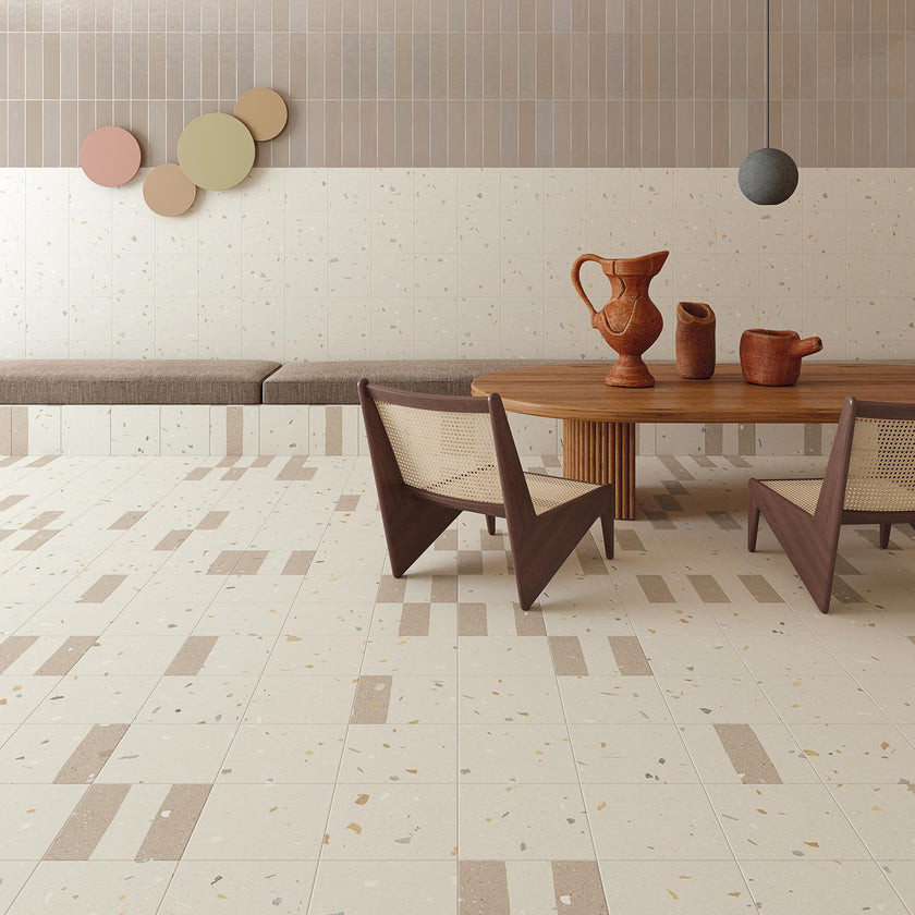 ARCANA Croccante en situation — carrelage effet terrazzo