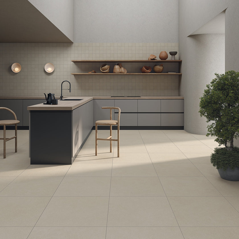 ARCANA Parallax en situation — carrelage effet béton